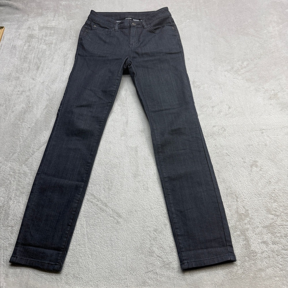 prAna Skinny Jeans Womenss 2 Short Gray Organic Cotton Stretch Gorpcore Denim